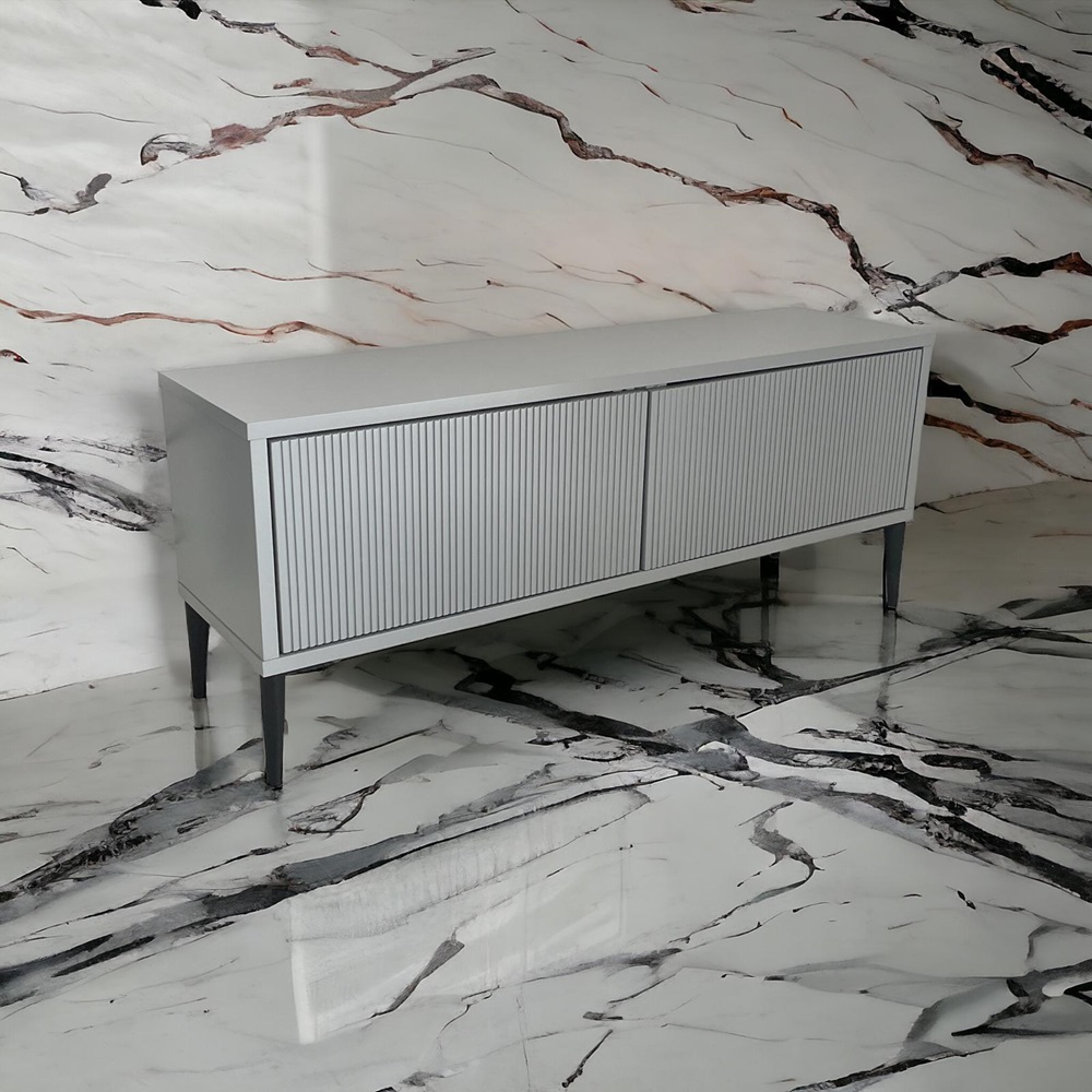 komoda RTV Skagen ryflowana szara MCdesign Meble